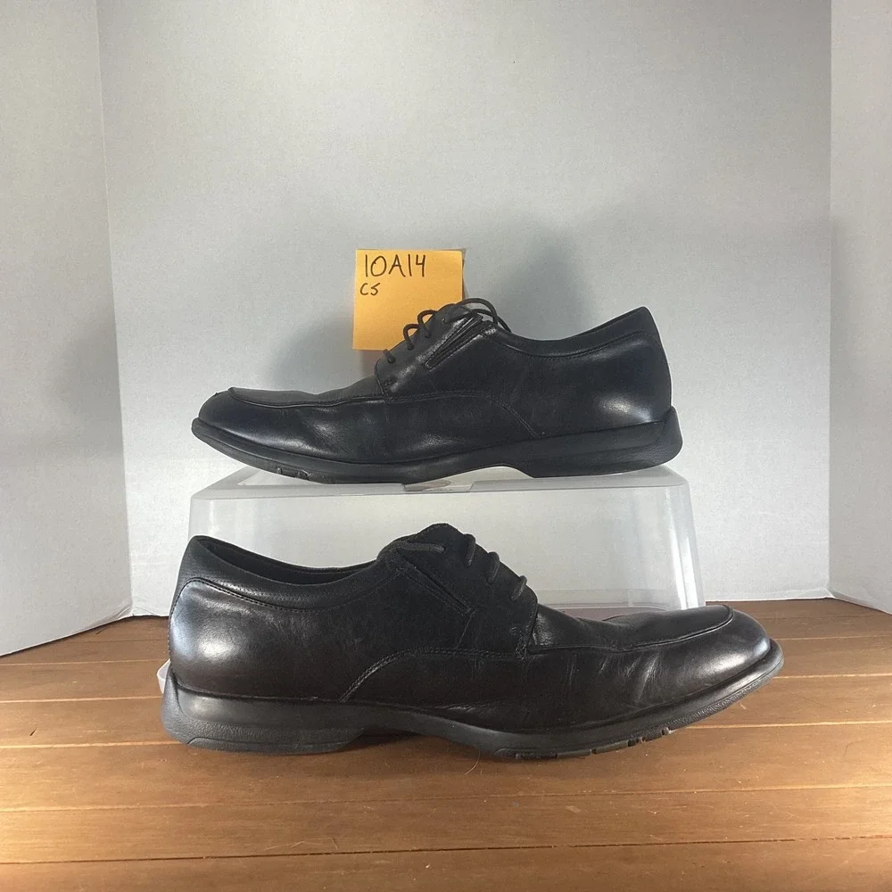 Clarks Mens Black‎ Leather Dress Shoes Lace Up Oxford Business Casual Size 9.5M